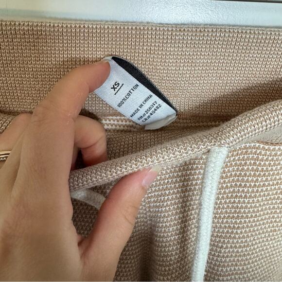 Varley Alice Sweat Pant Drawstring Joggers Praline Stripe Knit Size XS - Picture 6 of 6